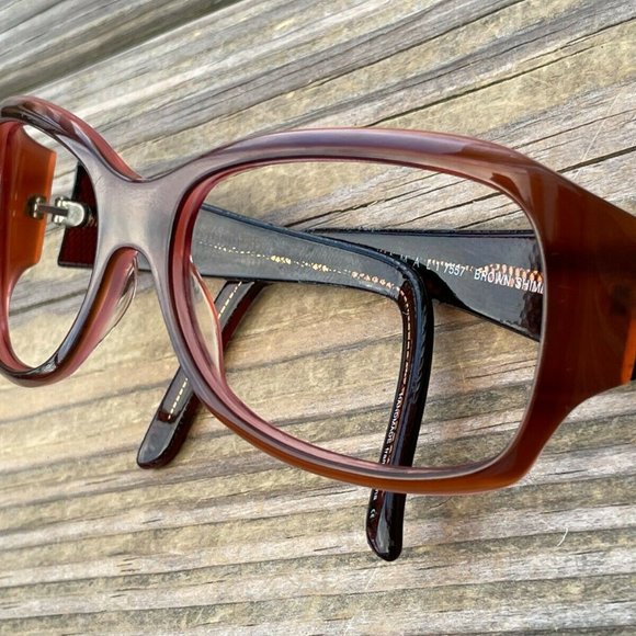 Norma Kamali Women Eyeglasses/Sunglasses Frame Brown Shimmer Handmade in China - Picture 2 of 12